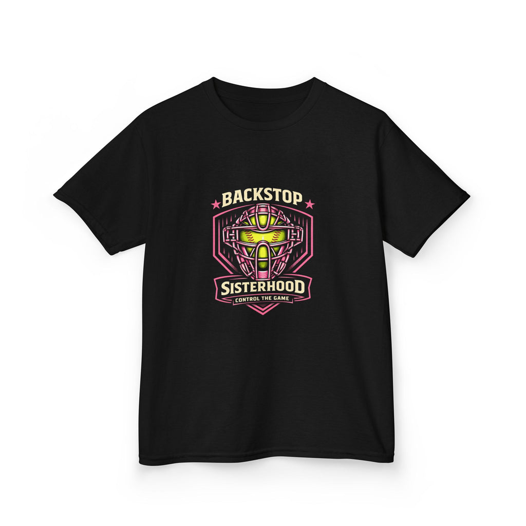 Backstop Sisterhood - Softball Catcher Helmet Youth Tee