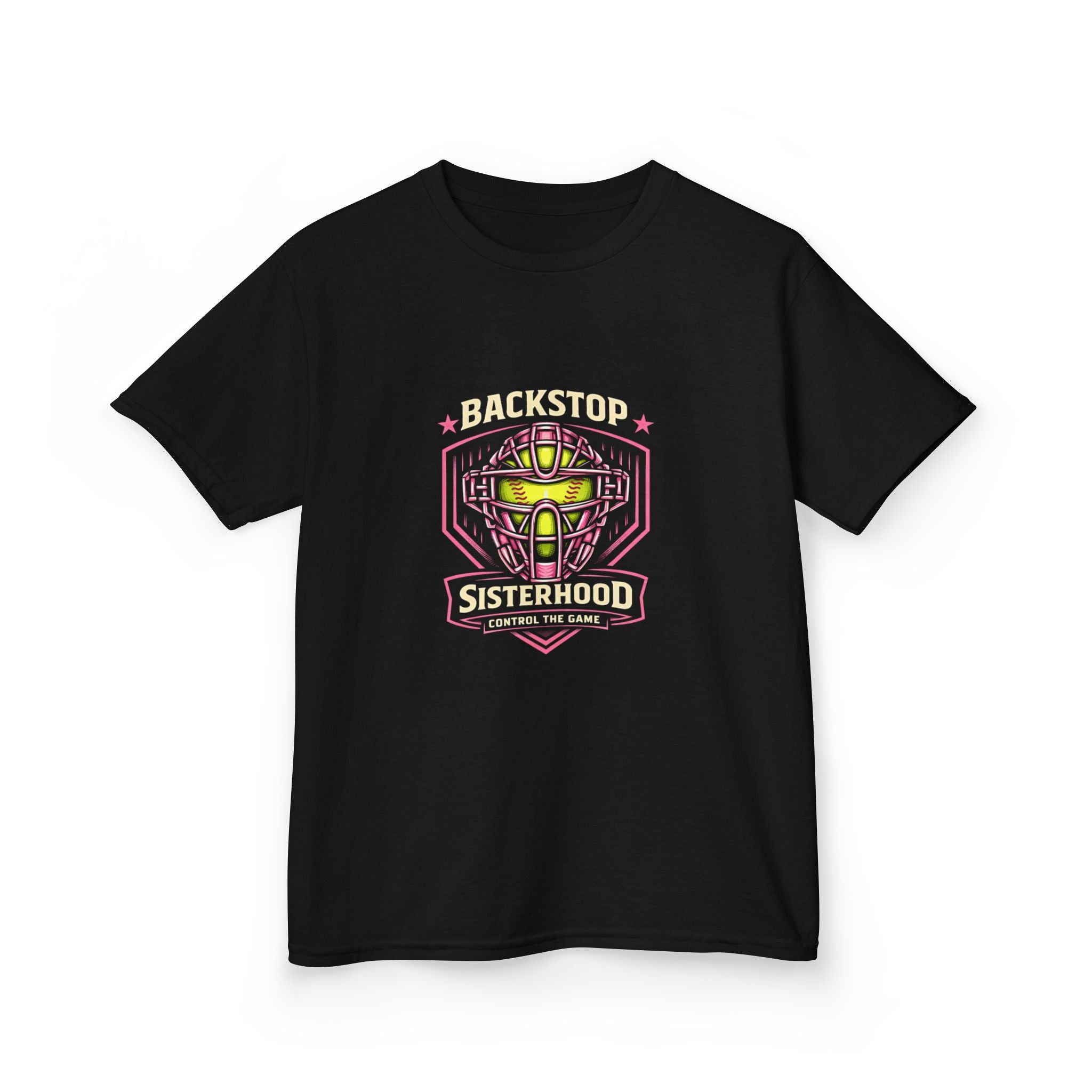 Backstop Sisterhood - Softball Catcher Helmet Youth Tee