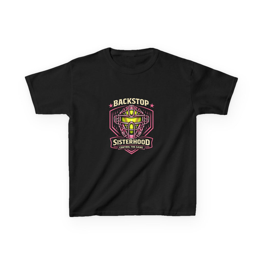 Backstop Sisterhood - Softball Catcher Helmet Youth Tee