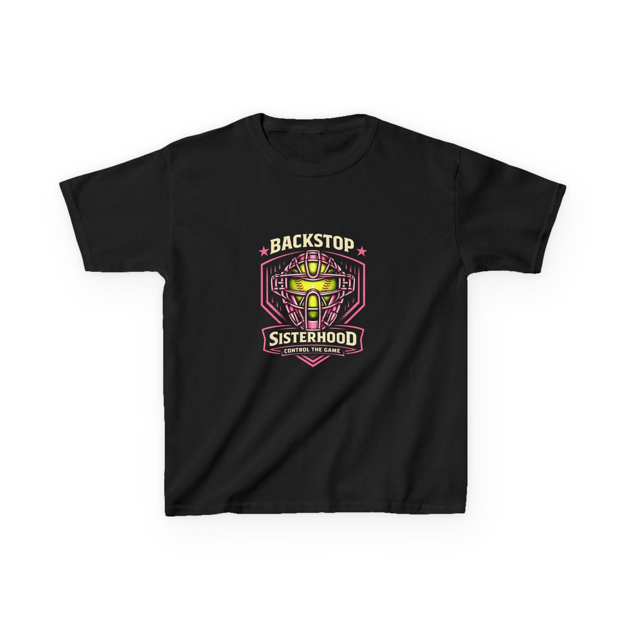 Backstop Sisterhood - Softball Catcher Helmet Youth Tee