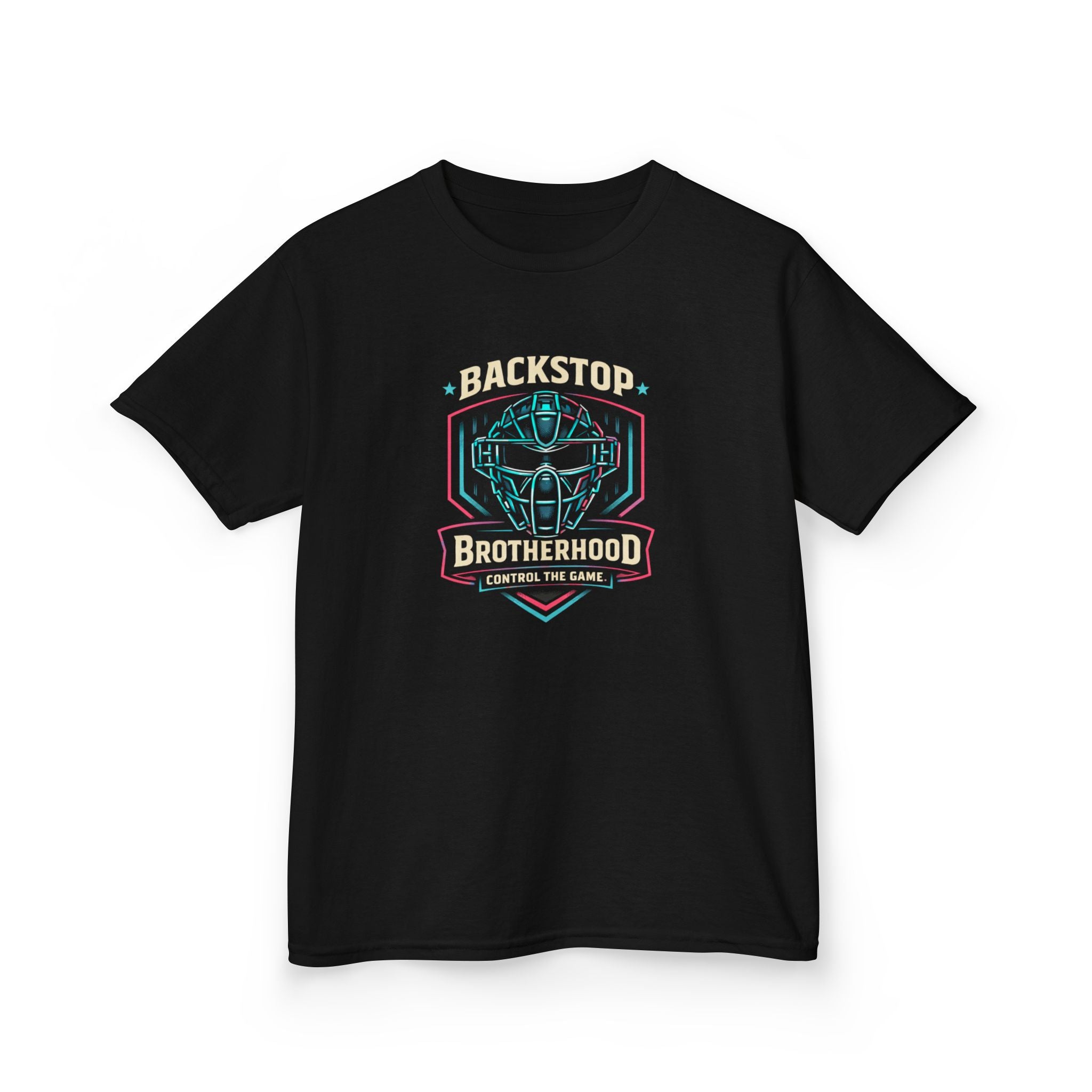 Backstop Brotherhood - Baseball Catchers Helmet Youth Tee