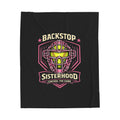 Backstop Sisterhood Velveteen Plush Blanket – Soft Softball Catcher Gift