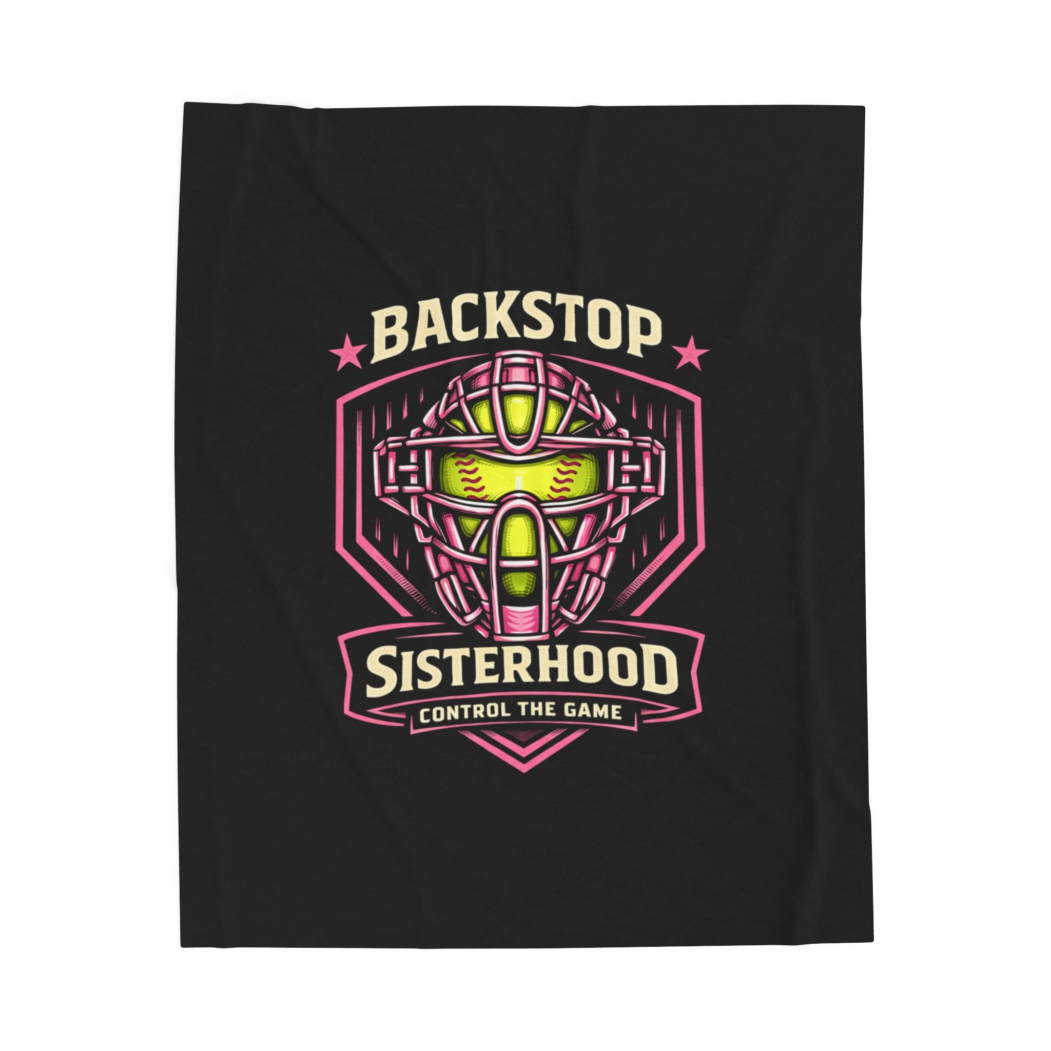 Backstop Sisterhood Velveteen Plush Blanket – Soft Softball Catcher Gift