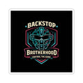 Backstop Brotherhood Catcher Mask Sticker — Kiss-Cut Baseball/Vintage Sports Decal