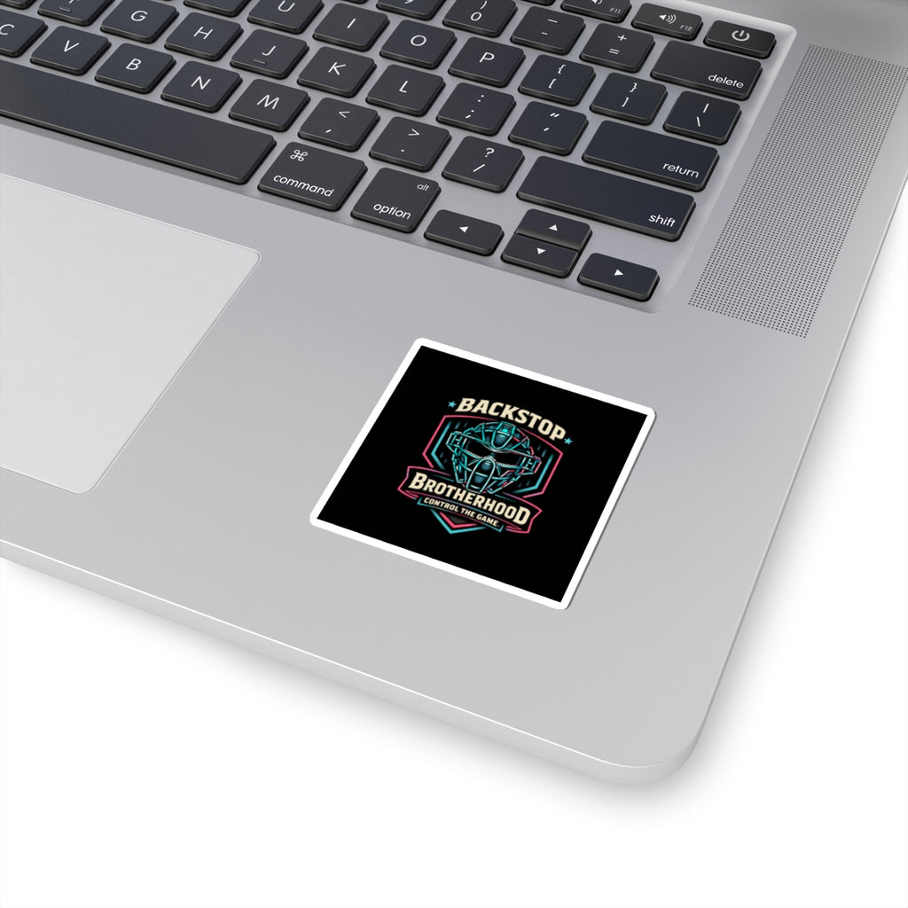 Backstop Brotherhood Catcher Mask Sticker — Kiss-Cut Baseball/Vintage Sports Decal