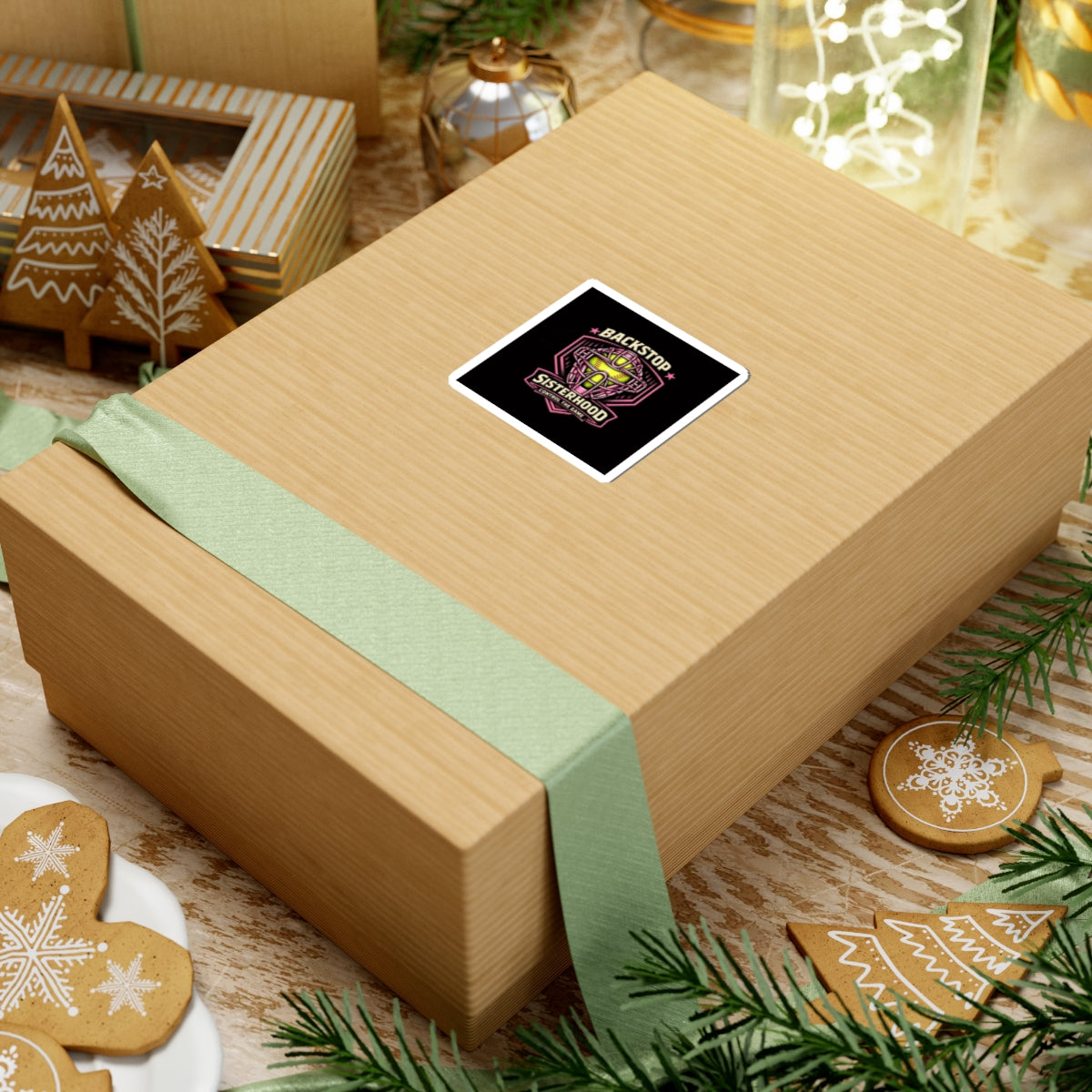 Backstop Sisterhood Softball Catcher Sticker — Kiss-Cut Baseball/Softball Decal