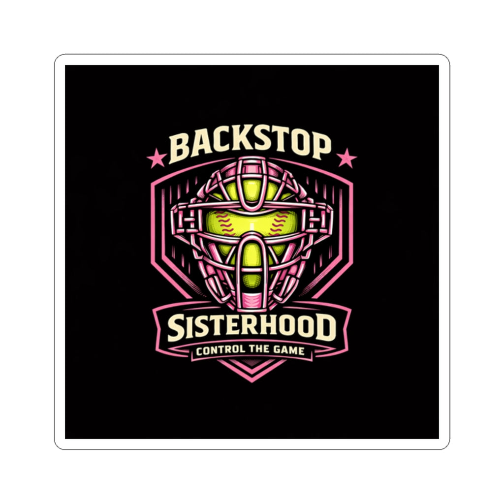 Backstop Sisterhood Softball Catcher Sticker — Kiss-Cut Baseball/Softball Decal
